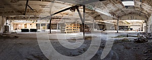 Panorama of derelict warehouse