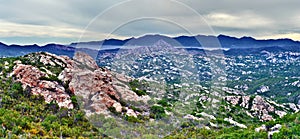 Panorama of Desert des Agriates in Northern Corsica