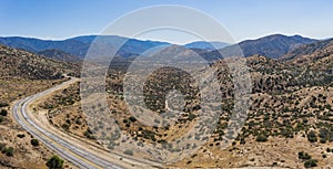 Panorama of Desert Road and Wilderness photo
