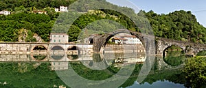 Panorama of Devils Bridge Italy