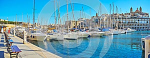 Panorama of dockyard of Birgu, Malta