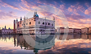 Panorama of Doge\'s Palace , Venice