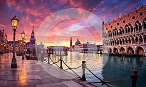 Panorama of Doge\'s Palace , Venice