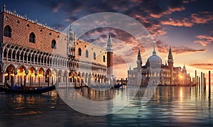 Panorama of Doge\'s Palace , Venice