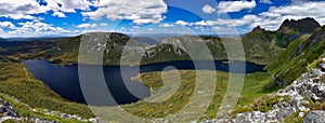 Panorama of Dove Lake in Cradle Mountain-Lake St. Clair National Park, Tasmania