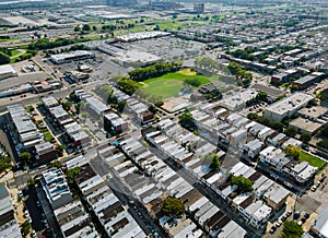 Panorama of downtown suburban area and aerial view with south Philly Pennsylvania