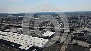 Panorama of downtown suburban area and aerial view with south Philly Pennsylvania