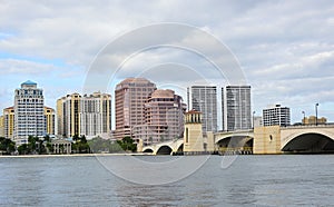 Panorama of Downtown West Palm Beach at the Atlantic, Florida