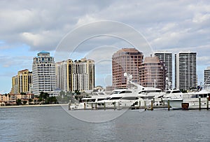 Panorama of Downtown West Palm Beach at the Atlantic, Florida