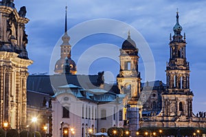 Panorama of Dresden at night