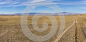 Panorama of Dry Desert Plain