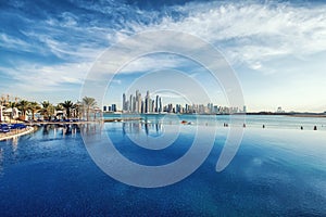 Panorama of Dubai Marina Skyline, United Arab Emirates