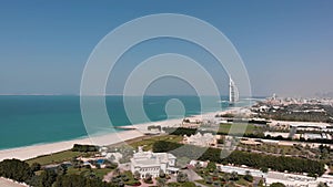 Panorama of Dubai with a view of the hotel Burj Al Arab Jumeirah