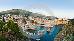 Panorama of Dubrovnik, Croatia at sunset