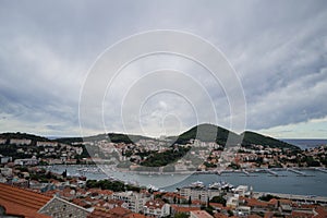 Panorama of Dubrovnik New Town and Harbor, Croatia