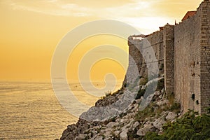 Panorama Dubrovnik Old Town at sunset. Europe, Croatia