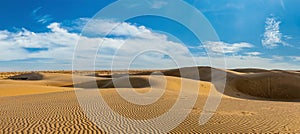 Panorama of dunes in Thar Desert, Rajasthan, India