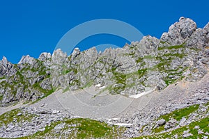 Panorama of Durmitor National park dominated by Bobotuv Kuk moun