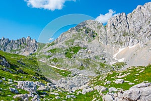 Panorama of Durmitor National park dominated by Bobotuv Kuk moun