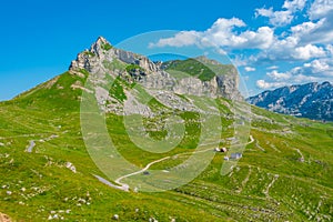 Panorama of Durmitor National park dominated by Bobotuv Kuk moun