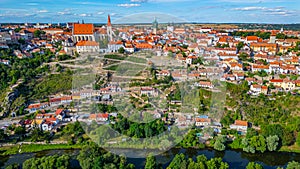 Panorama of Dyje river passing through Znojmo, Czech republic