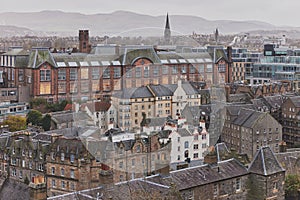 Panorama of Edinburgh seen from Edinburgh Castle