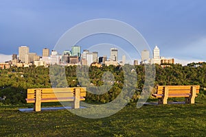 Panorama of Edmonton at sunrise