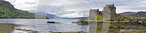 Panorama of Eilean Donan Castle and Loch