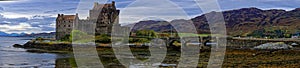 Panorama of Eilean Donan Castle and Loch