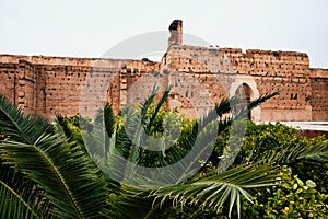 Panorama of El Badi royal palace in Marrakech