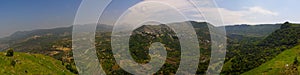 Panorama of Ein Qiniyye and Mount Hermon the north of Israel