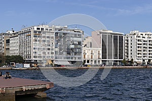 Panorama of embankment of city of Thessaloniki, Greece