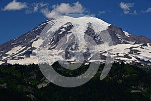 Panorama of Emmons Glacier in Mount Rainier National Park, Washington