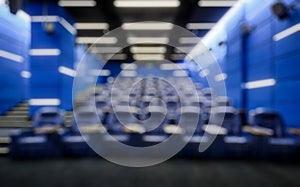 Panorama of an empty cinema hall as creative abstract blur background