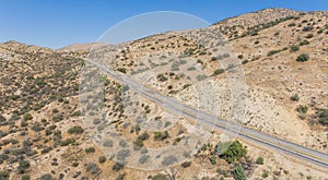 Panorama of Empty Desert Road photo