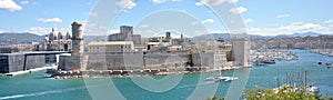 Panorama of the entrance of the old port of Marseille. phocean city of southern France