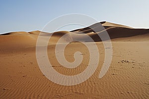 Panorama of Erg Chigaga dune in Sahara desert in southeastern MOROCCO