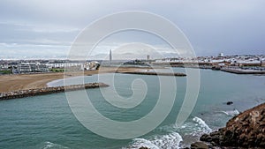 Panorama from Estuary on the Bou Regreg estuary to the city of Rabat.