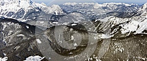 Panorama of european alps in winter