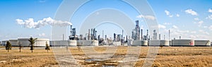 Panorama of Exxon Mobil refinery in Joliet, Illinois