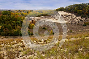 Panorama of Fall Beauty Surrounds Sand Dune