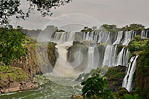Panorama of the falls. Iguazu national park. Puerto Iguazu. Misiones. Argentina photo