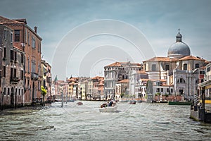 Panorama of the famous Grand Canal, Venice, Italy