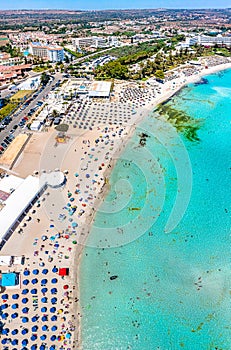 Panorama of famous Nissi Beach. Ayia Napa. Cyprus