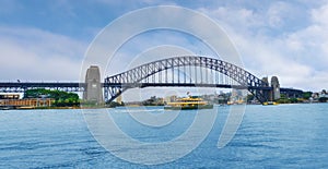 Panorama of Famous Sydney Harbour Bridge in New South Wales,  Australia