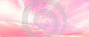 Fantacy pink sky and clouds background in summer