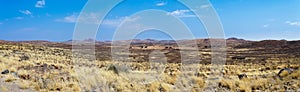 Panorama of fantastic Namibia moonscape landscape