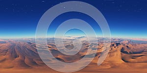 Panorama of fantasy landscape sunset, environment HDRI map. Equirectangular projection, spherical panorama photo