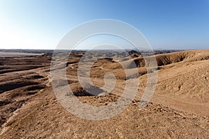 Panorama of fantrastic Namibia moonscape