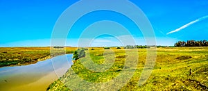 Panorama of Fertile farmland surrounding the Klipriver near the town of Standarton in Mpumalanga